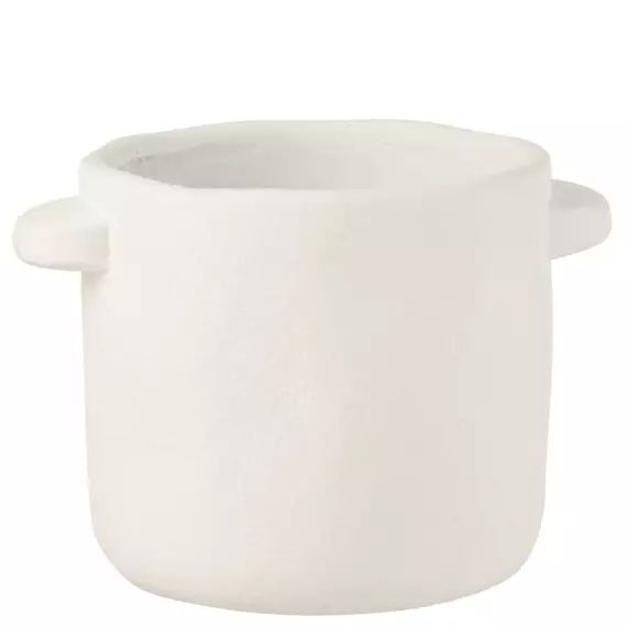 Cache pot en ciment Blanc