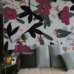 Papier peint panoramique motifs fleuris – 250×255