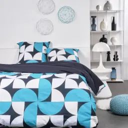 Parure de couette 100% coton 57 fils imprimée 240×220 2 taies