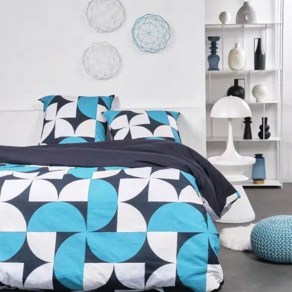 Parure de couette 100% coton 57 fils imprimée 240×220 2 taies