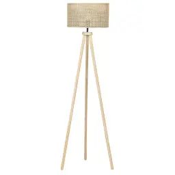 Lampadaire en rotin naturel