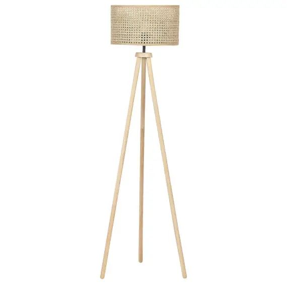 Lampadaire en rotin naturel