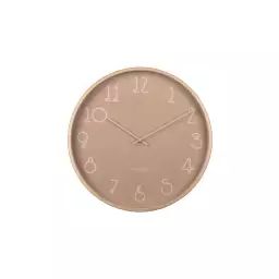 Horloge aux nombres graphiques D40cm rose pastel