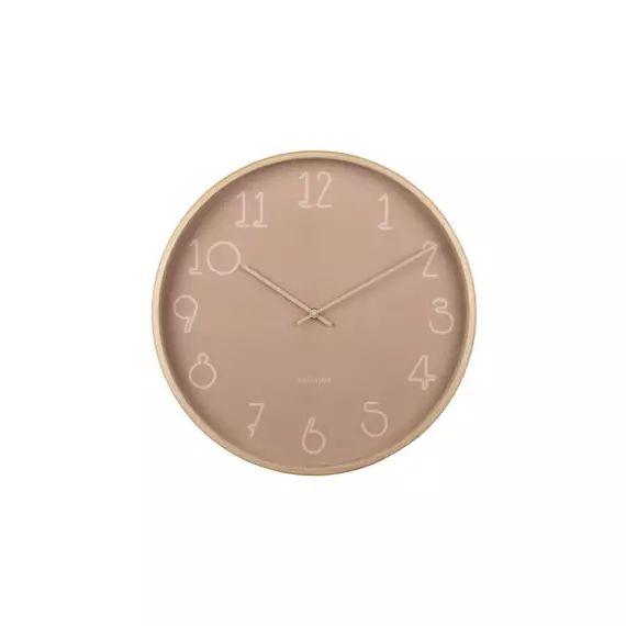 Horloge aux nombres graphiques D40cm rose pastel