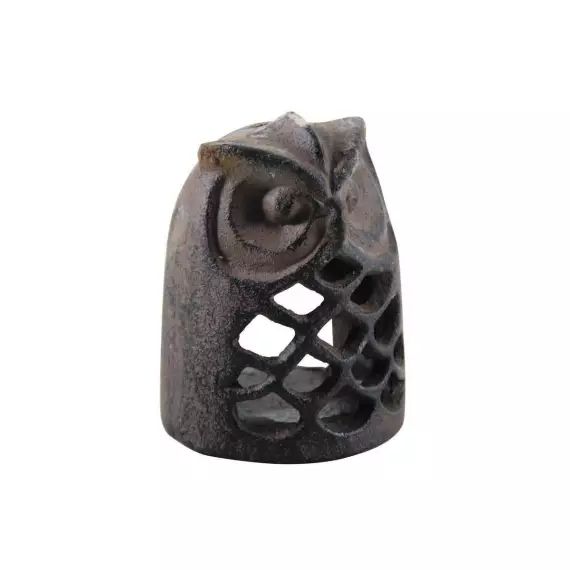 Photophore hibou en fonte 10 cm