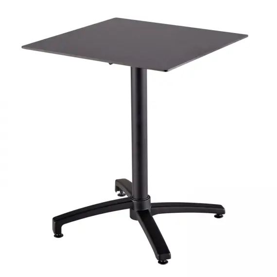 Table de jardin carré (60×60 cm) inclinable ardoise gris foncé
