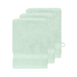 Lot de 3 gants de toilette 550gr/m² menthe 16×22 cm