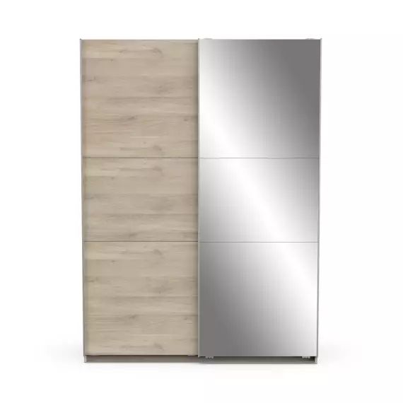 Armoire 2 portes coulissantes et miroir – L148 cm