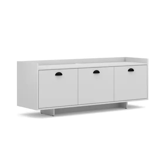 Meuble tv 3 portes 139 cm blanc