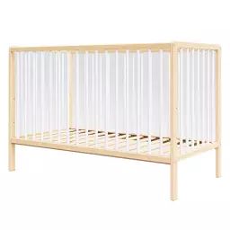 Lit bébé évolutif en bois blanc et pin – 120×60 cm