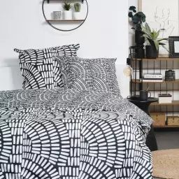 Parure de lit en Coton Noir 240×220 cm