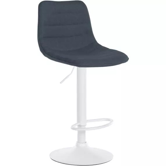 Tabouret de bar ajustable pivotant en tissu Gris foncé