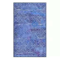 Tapis de bain motif paisley bleu 70×120