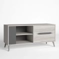 image de meubles tv scandinave Meuble tv salle à manger couleur chêne/gris, 1 porte et 2 tiroirs