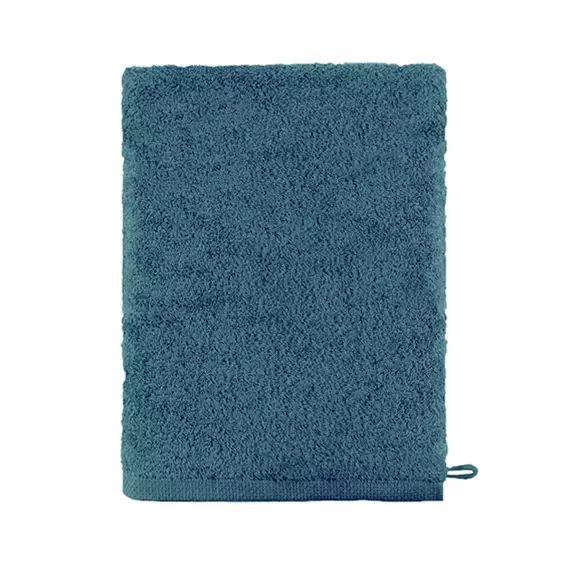 Gant de toilette en coton emeraude 16×21