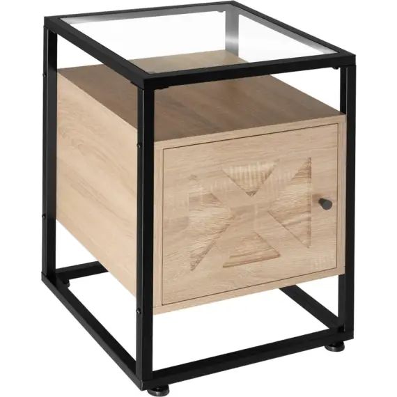 Table de chevet Kidderminster 40x43x60,5cm Bois clair industriel,