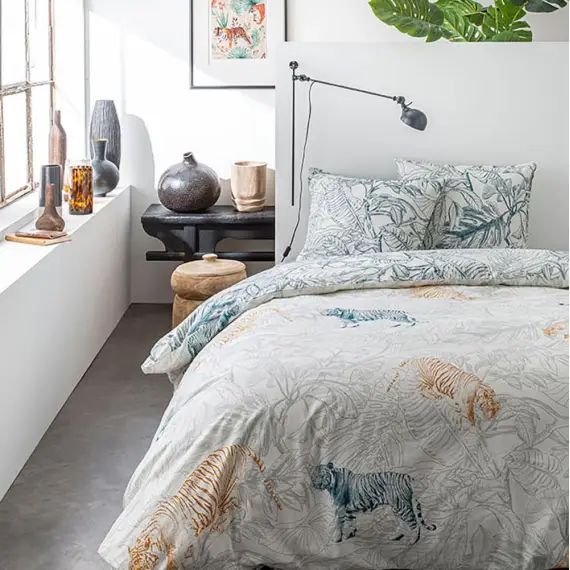 Parure de housse de couette bouton coton blanc 240×260 cm