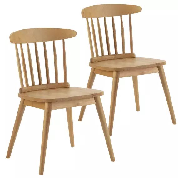 Pack 2 chaises en bois couleur chêne