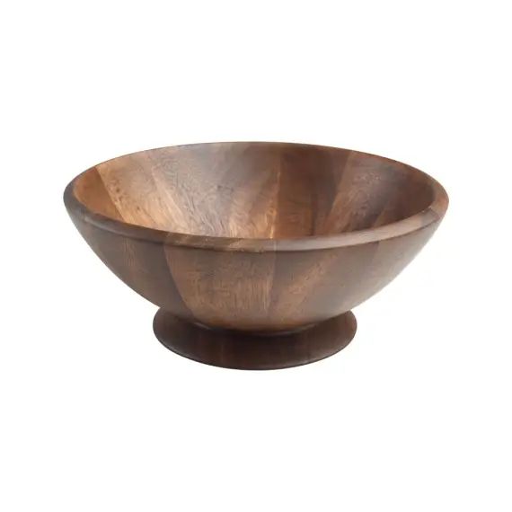 Saladier sur pied  25 cm en acacia en bois  marron