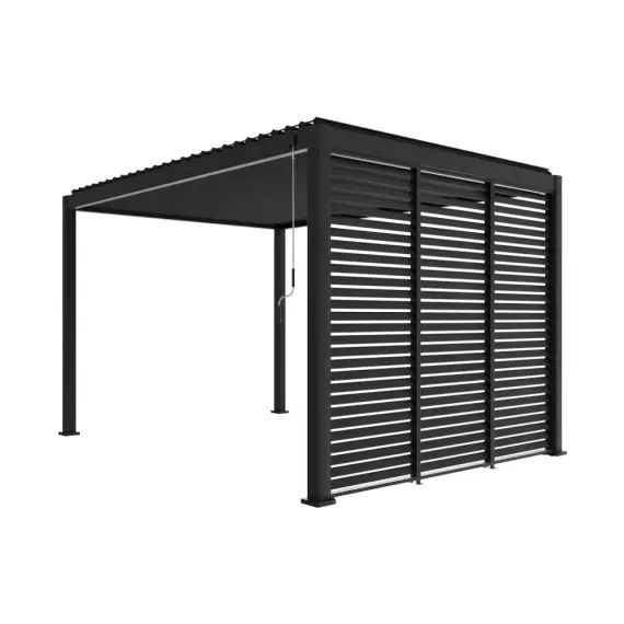 Pergola bioclimatique triomphe 3×4 + 3 persiennes 100cm