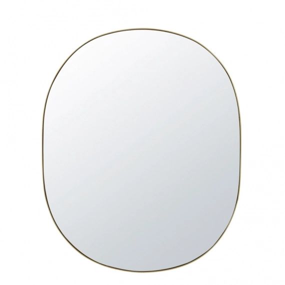Miroir ovale en métal doré 91×111