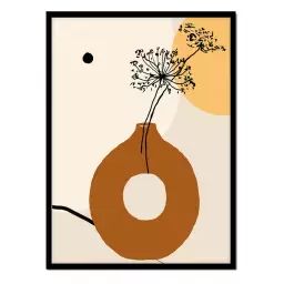 Affiche avec cadre noir – Vase marron – 30×40