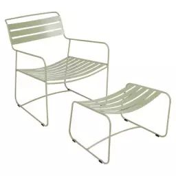 Set fauteuil & repose-pieds Surprising en Métal, Acier – Couleur Vert – 65 x 62 x 70 cm – Designer Harald Guggenbichler