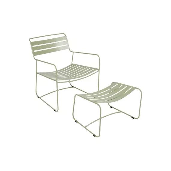 Set fauteuil & repose-pieds Surprising en Métal, Acier – Couleur Vert – 65 x 62 x 70 cm – Designer Harald Guggenbichler