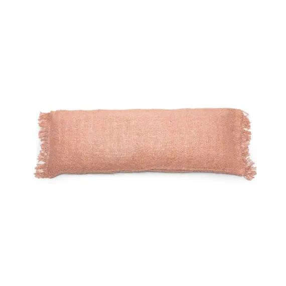 Housse de coussin en coton rose 35×100