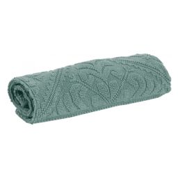 Tapis de bain uni en 100% coton vert 54×64