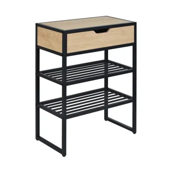 Console d&rsquo;entrée métal et bois L60 x H80