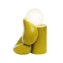 Lampe de table Ingres en Céramique, Verre – Couleur Jaune – 28 x 28 x 40 cm – Designer Atelier Baptiste & Jaïna