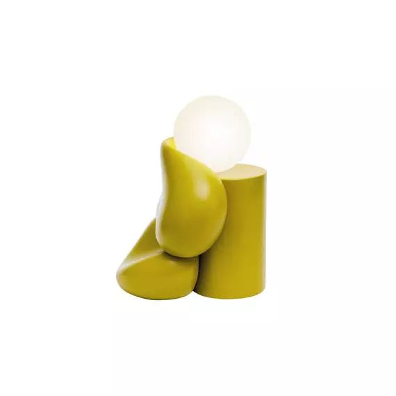 Lampe de table Ingres en Céramique, Verre – Couleur Jaune – 28 x 28 x 40 cm – Designer Atelier Baptiste & Jaïna