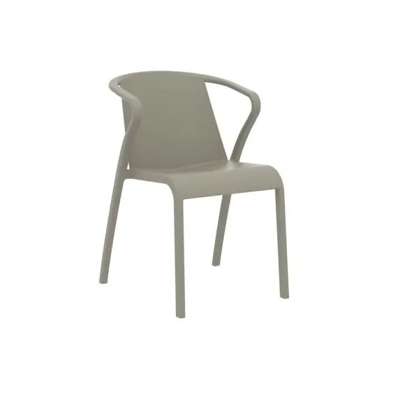 Fauteuil de jardin empilable en polypropylène renforcé taupe