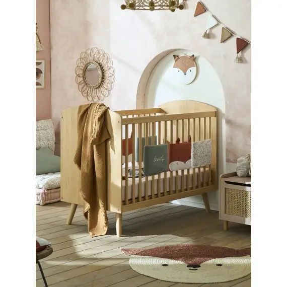Lit bébé LIGNE CONFETTI NATURE marron