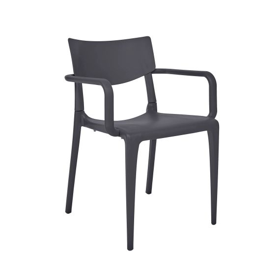 Fauteuil de jardin en polypropylène renforcé gris anthracite