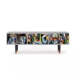 Meuble TV  multicolore 2 tiroirs et 2 portes L 170 cm