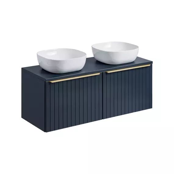 Meuble double vasque 120cm bleu