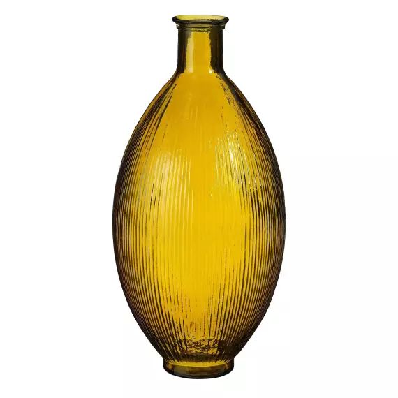 Vase bouteille en verre recyclé ocre H59