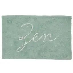 Tapis de bain en coton fantaisie vert 50x80cm