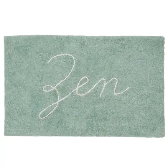 Tapis de bain en coton fantaisie vert 50x80cm