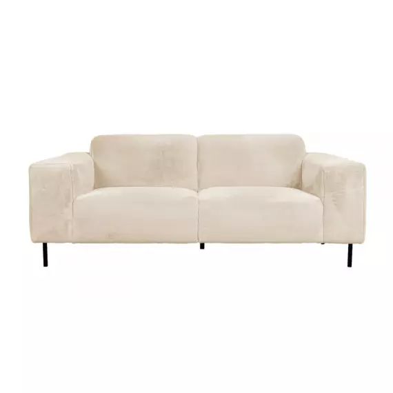 Canapé 2 places en tissu créme doux L206
