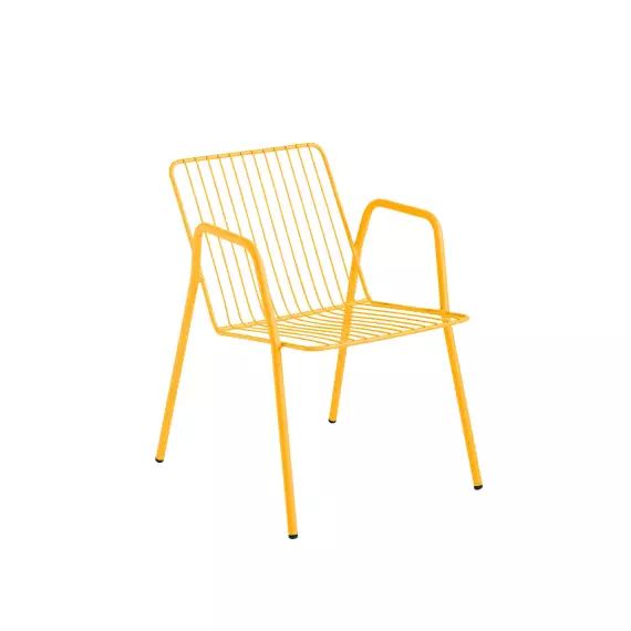Chaise en acier jaune