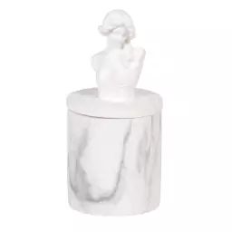 Bougie buste parfumée en ciment blanc