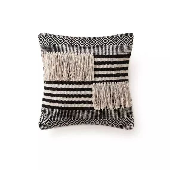 Housse de coussin noir & blanc 45×45