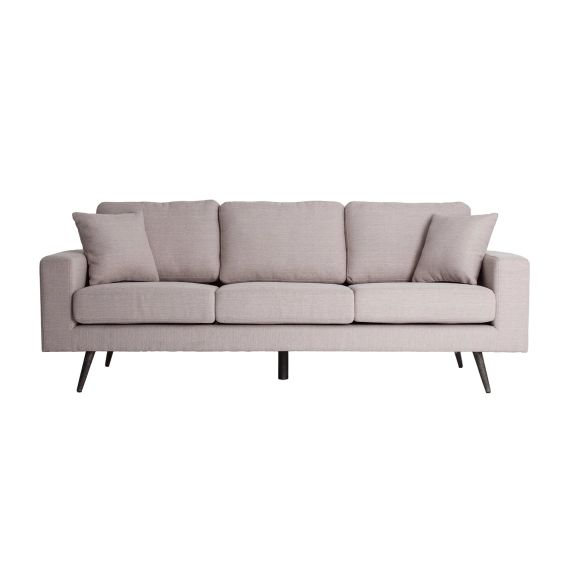 Canapé en lin et bois de pin en gris 215x80x80 cm