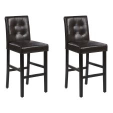 Lot de 2 chaises de bar en simili-cuir marron