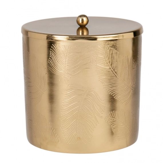 Boîte en métal doré à motifs