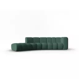 Canapé gauche 5 places en tissu chenille vert