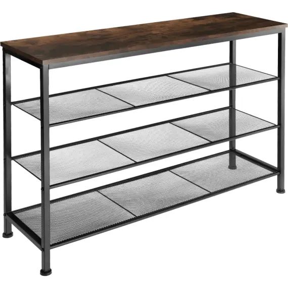 Étagère à chaussures PORTSMOUTH 100×30,5×72,5cm bois foncé industriel